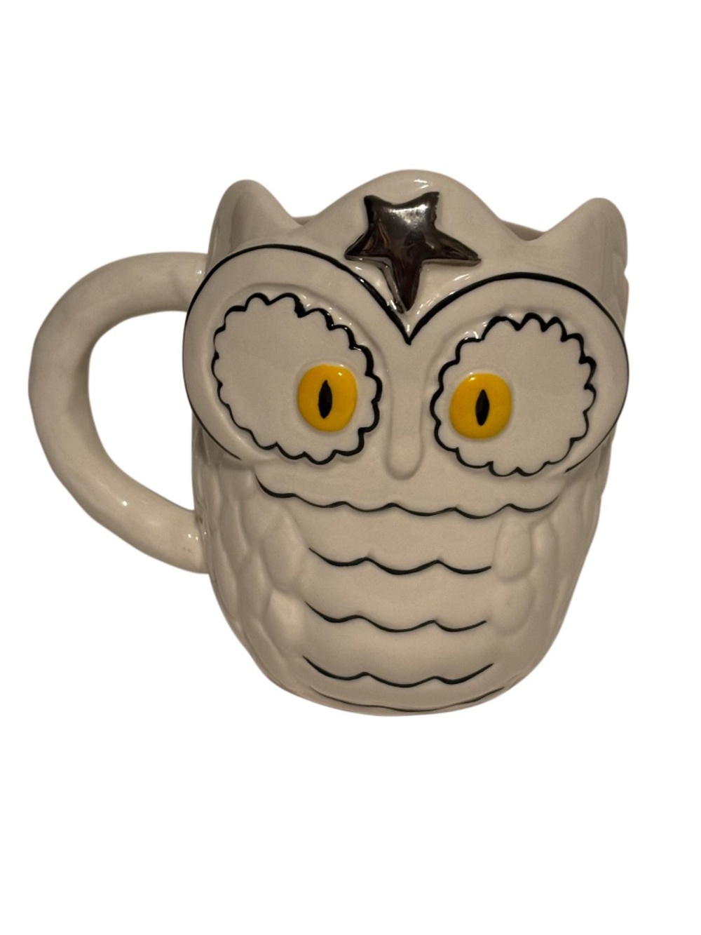 Francesca Kaye for Anthropologie Halloween Magic White Owl Coffee Mug
